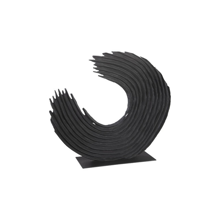 Swoop Tabletop Sculpture, Black Wood