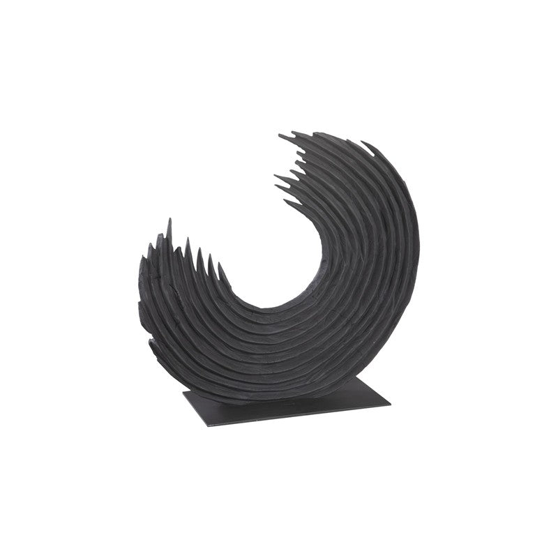 Swoop Tabletop Sculpture, Black Wood