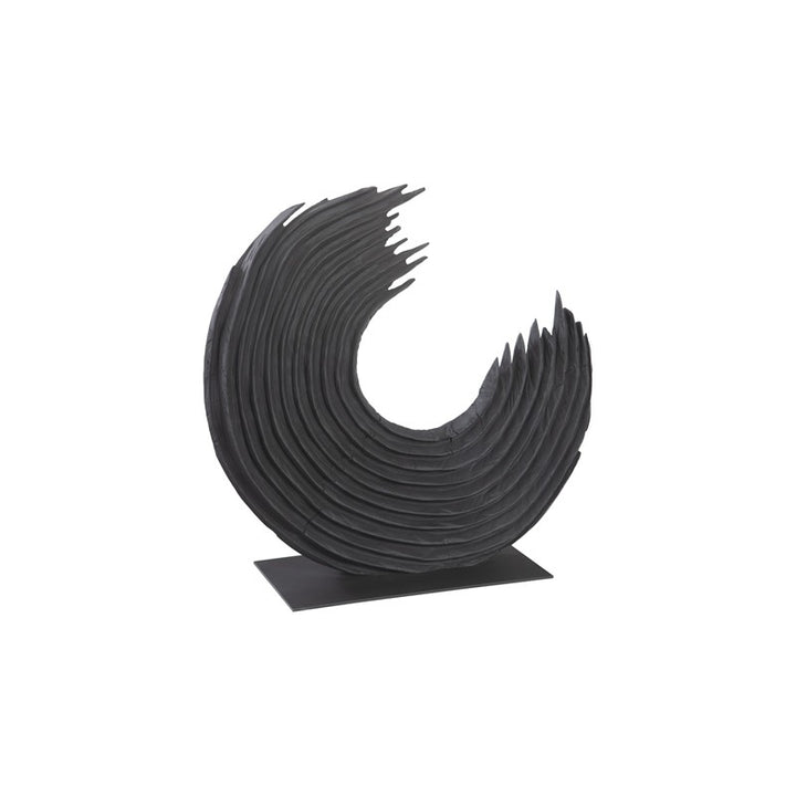 Swoop Tabletop Sculpture, Black Wood