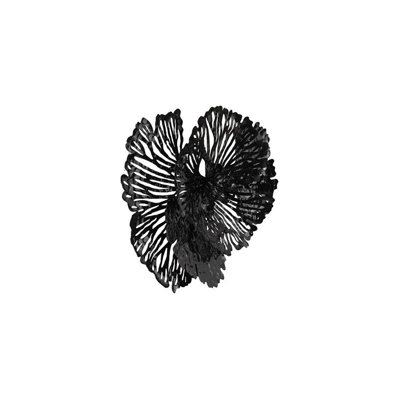 Flower Wall Art, Small, Black, Metal