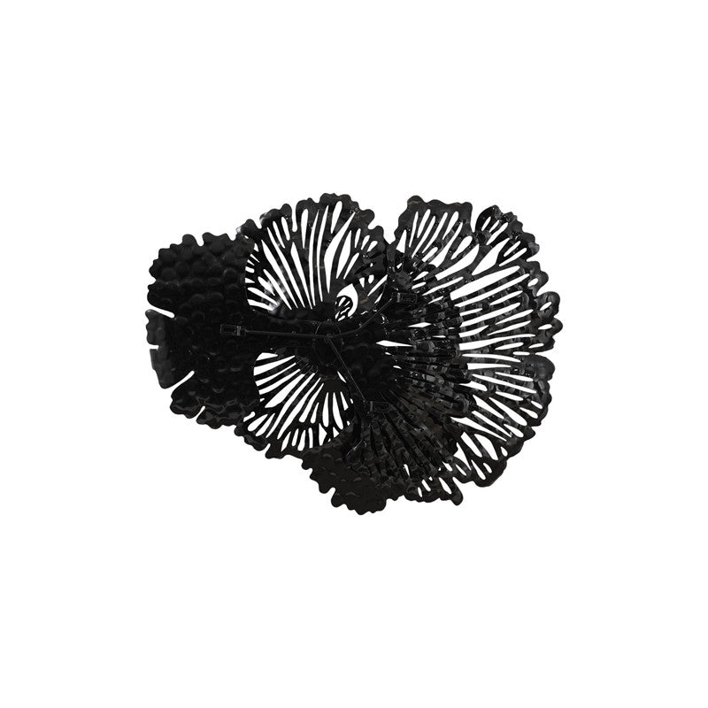 Flower Wall Art, Small, Black, Metal