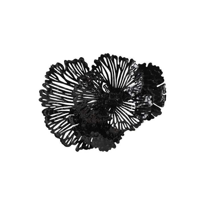 Flower Wall Art, Small, Black, Metal