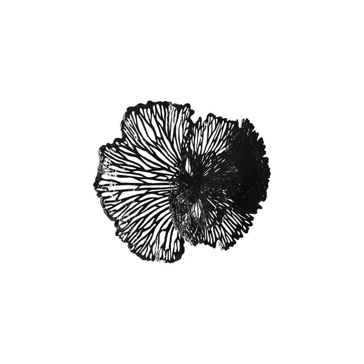 Flower Wall Art, Medium, Black, Metal