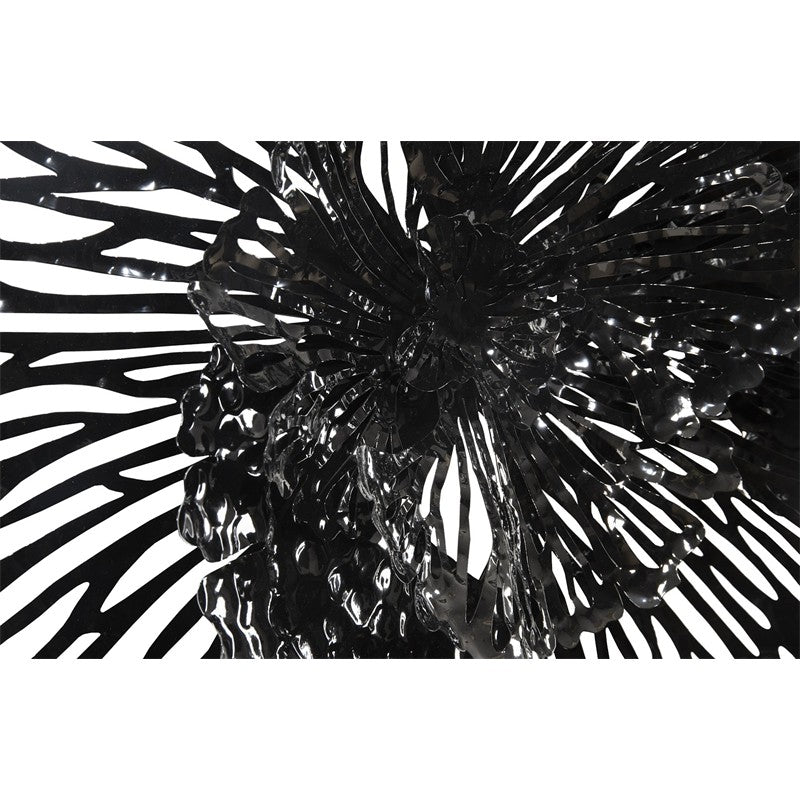 Flower Wall Art, Medium, Black, Metal