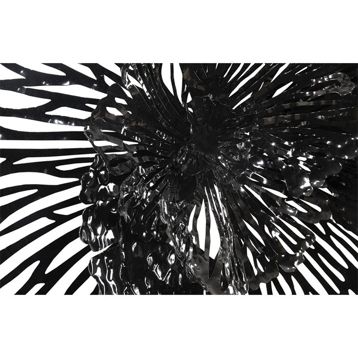 Flower Wall Art, Medium, Black, Metal
