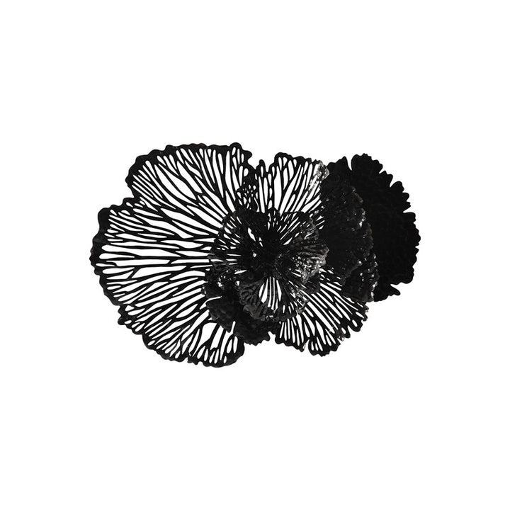 Flower Wall Art, Medium, Black, Metal
