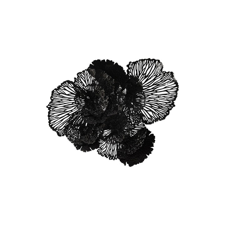 Flower Wall Art, Large, Black, Metal