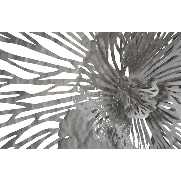 Flower Wall Art, Medium, Gray, Metal