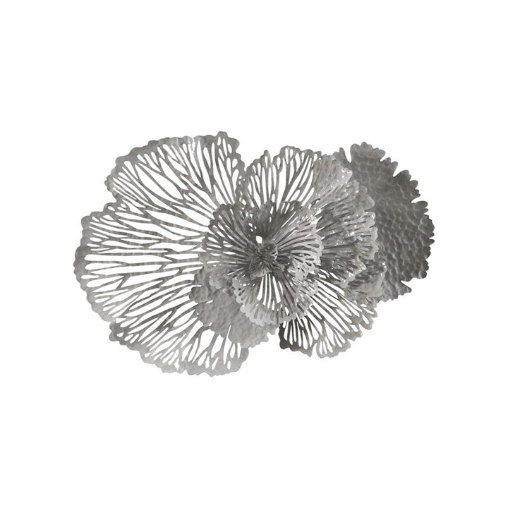 Flower Wall Art, Medium, Gray, Metal