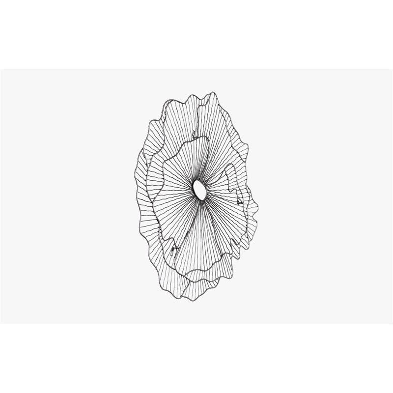 Poppy Flower Wall Art, Silver/Black