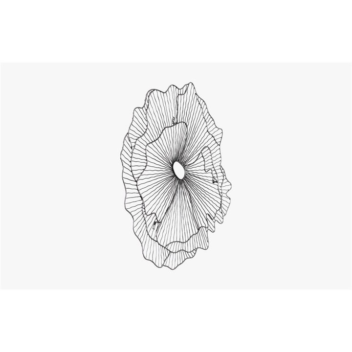 Poppy Flower Wall Art, Silver/Black