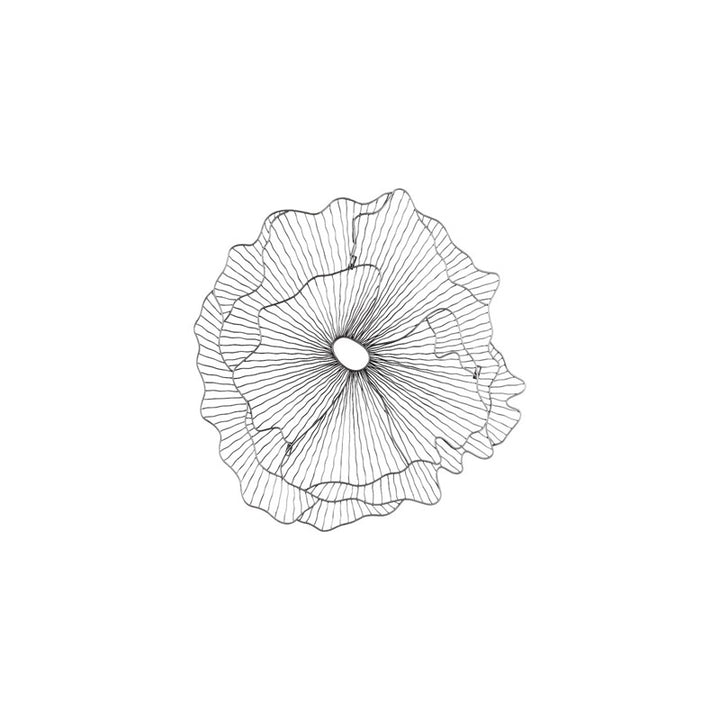 Poppy Flower Wall Art, Silver/Black