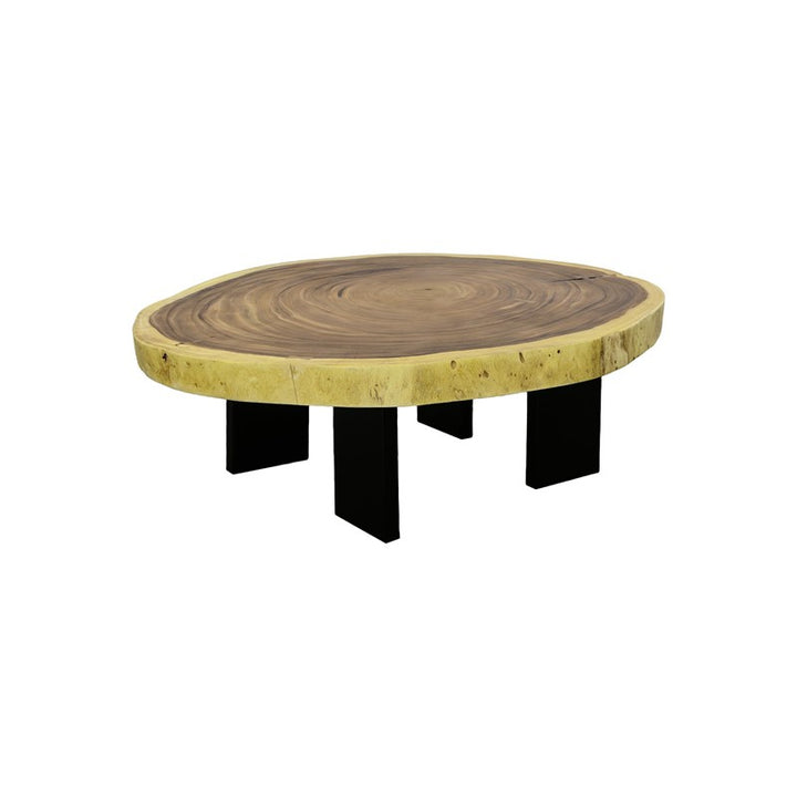 Floating Coffee Table With Black Legs, Natural, Size Varies