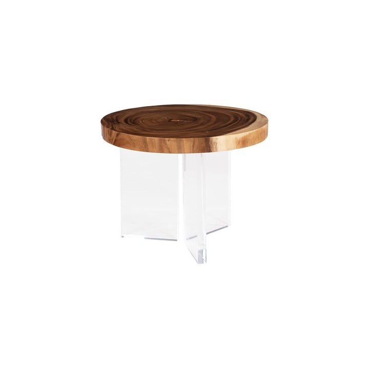 Floating Round Coffee Table With Acrylic Legs, Natural