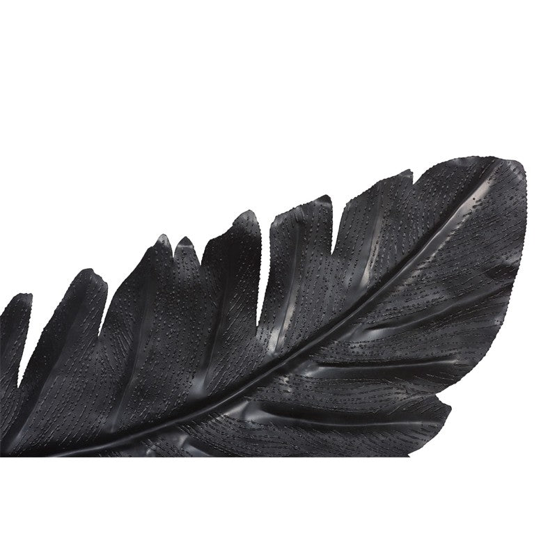 Feather Wall Decor, Black, Metal