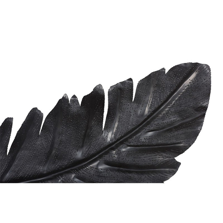 Feather Wall Decor, Black, Metal