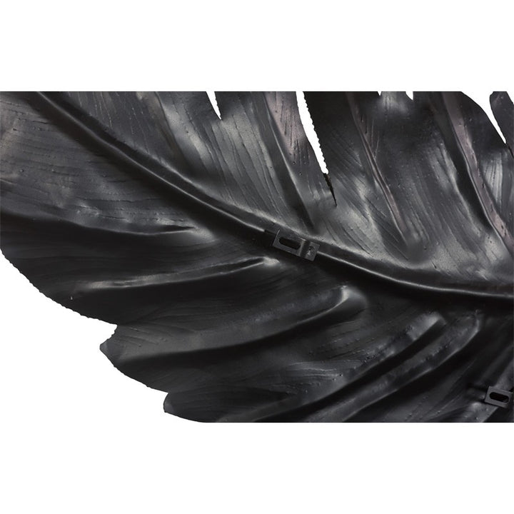 Feather Wall Decor, Black, Metal