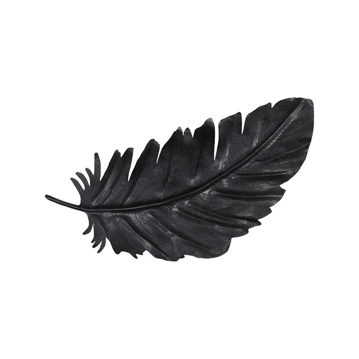 Feather Wall Decor, Black, Metal