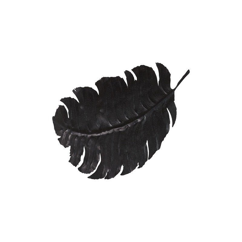 Feather Wall Decor, Black, Metal