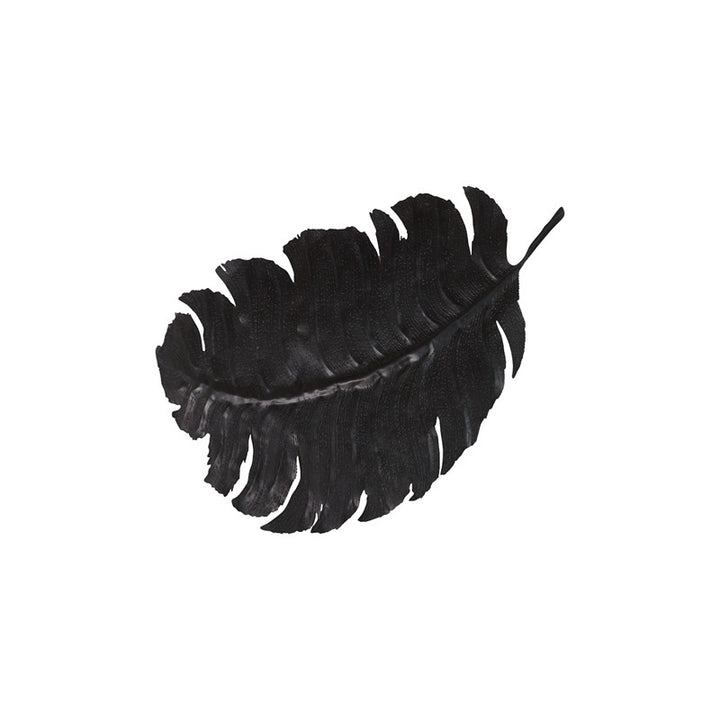 Feather Wall Decor, Black, Metal