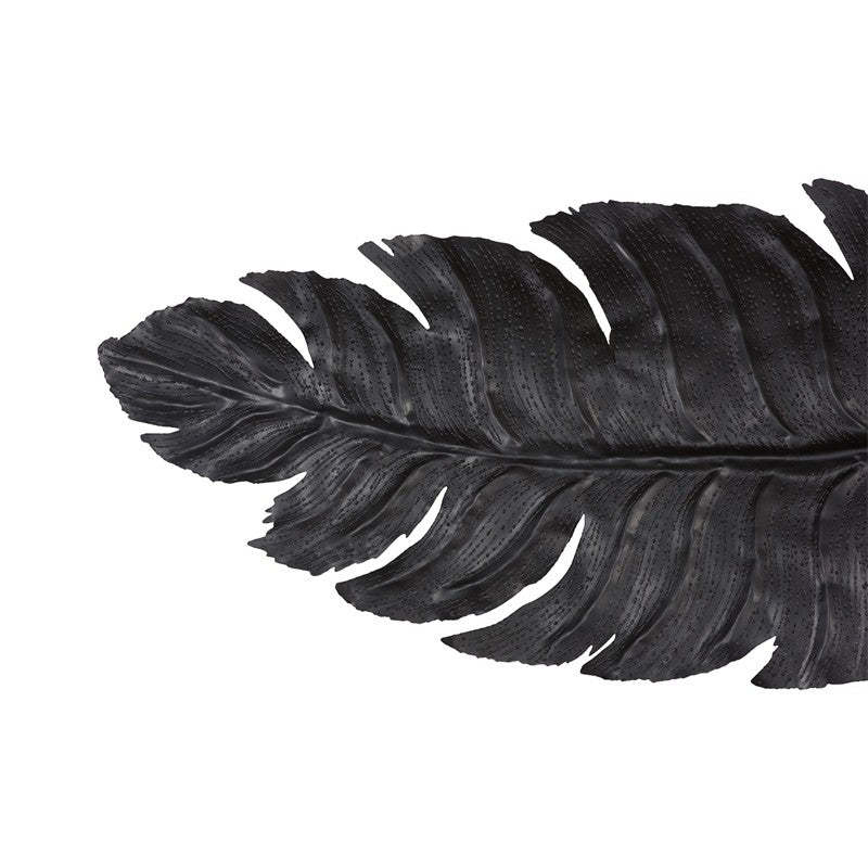 Feather Wall Decor, Black, Metal