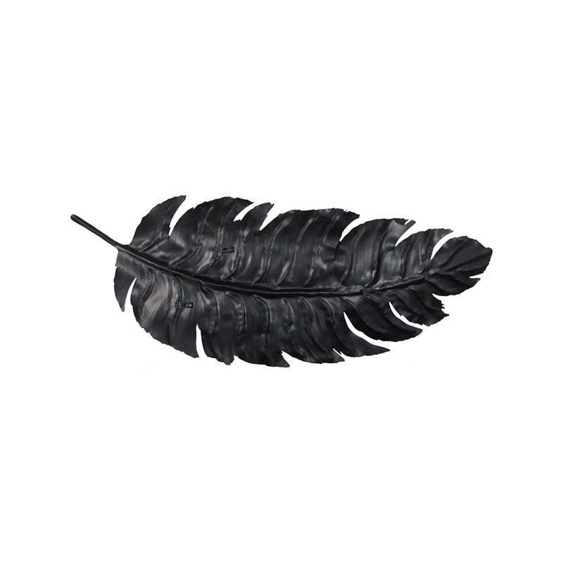 Feather Wall Decor, Black, Metal