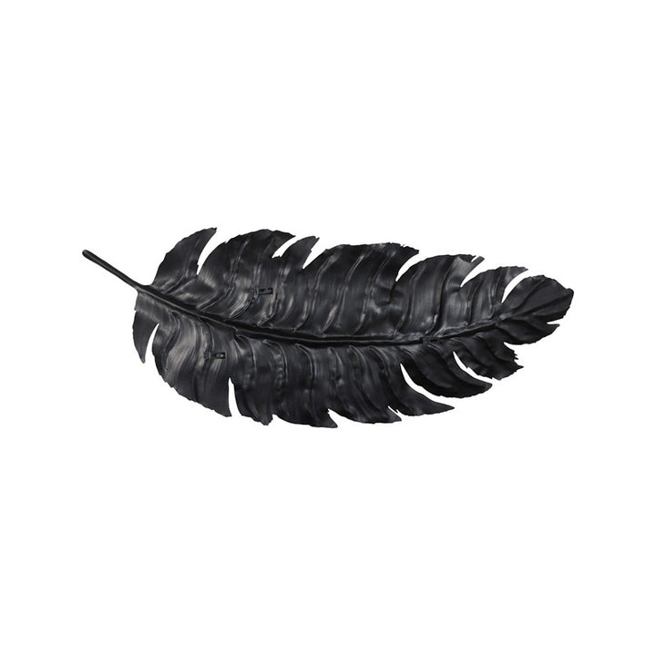 Feather Wall Decor, Black, Metal