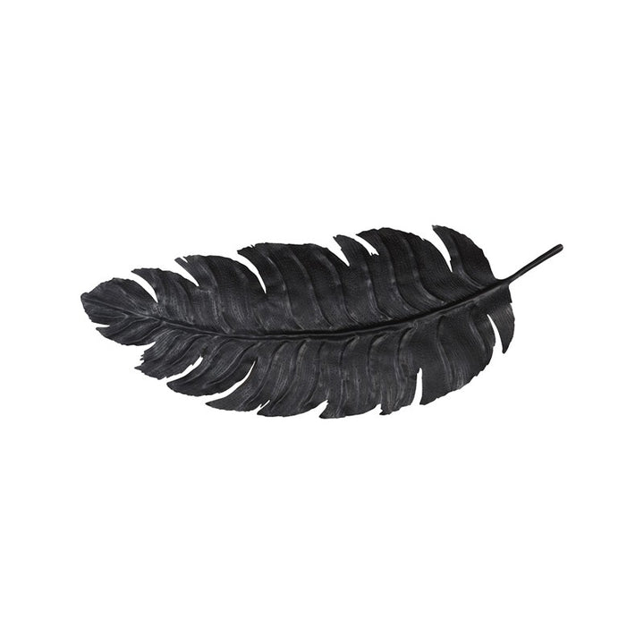 Feather Wall Decor, Black, Metal