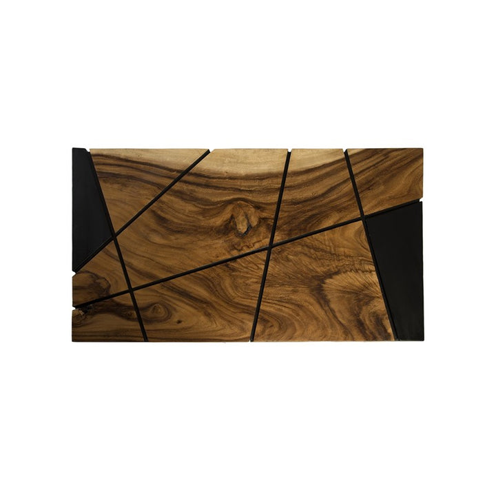 Criss Cross Coffee Table on Black Iron Legs