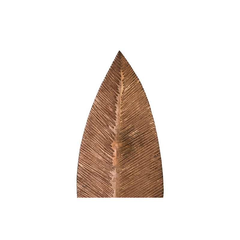 Carved Leaf on Stand, Copper Leaf