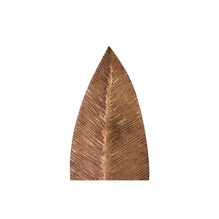 Carved Leaf on Stand, Copper Leaf