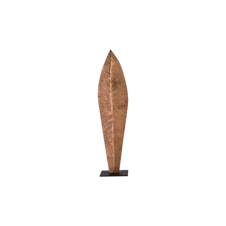 Carved Leaf on Stand, Copper Leaf