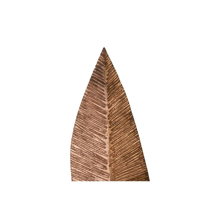 Carved Leaf on Stand, Copper Leaf