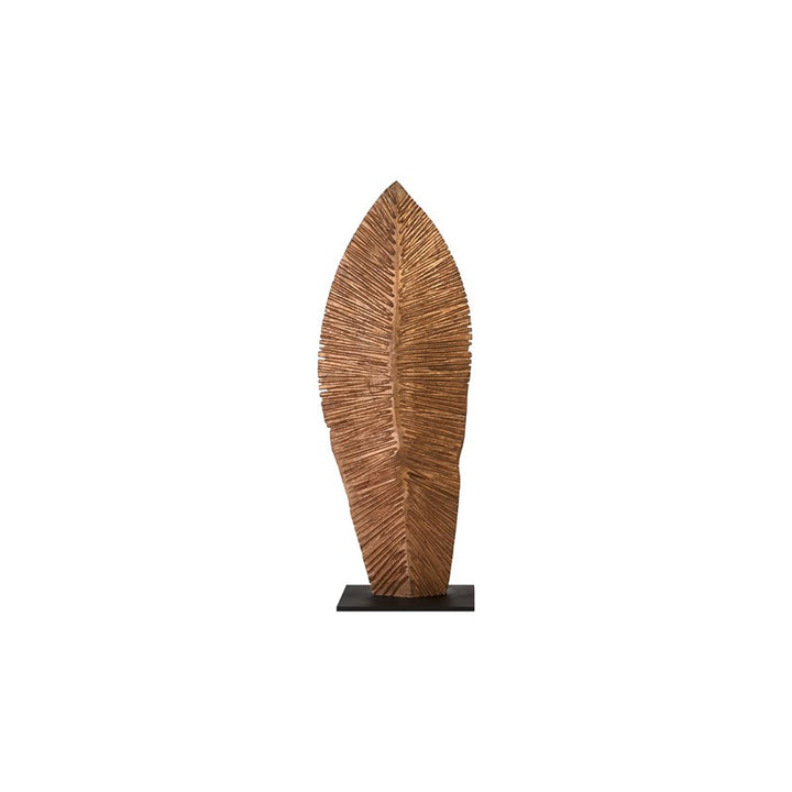 Carved Leaf on Stand, Copper Leaf