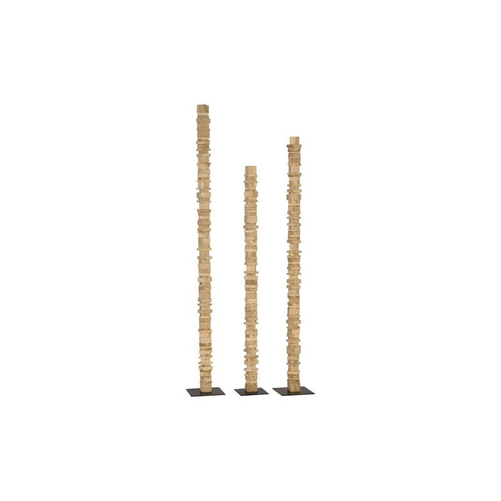 Stacked Wood Floor Sculptures
