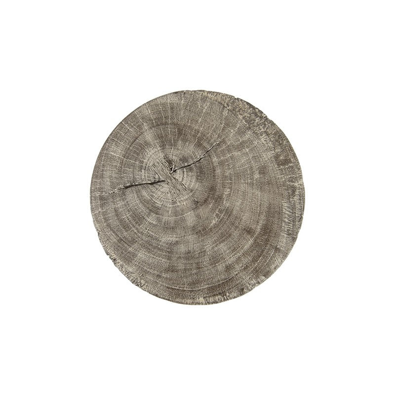 Curved Wood Stool, Thick , Gray Stone