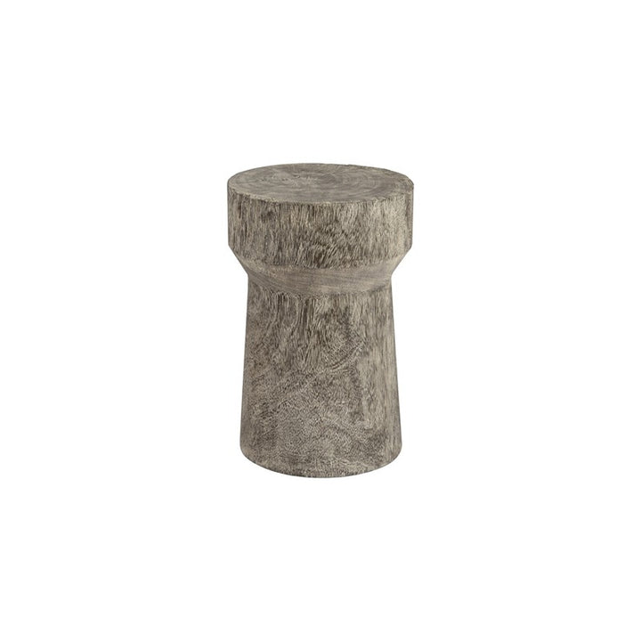 Curved Wood Stool, Thick , Gray Stone