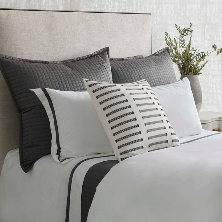 Latera White/Charcoal Padded Throw