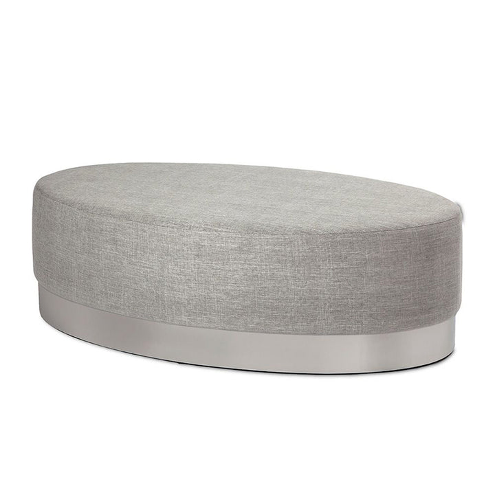 Doutzen Oval Ottoman Polished Nickel