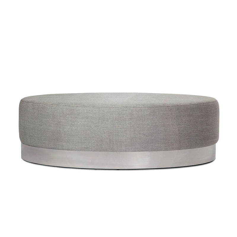 Doutzen Oval Ottoman Polished Nickel