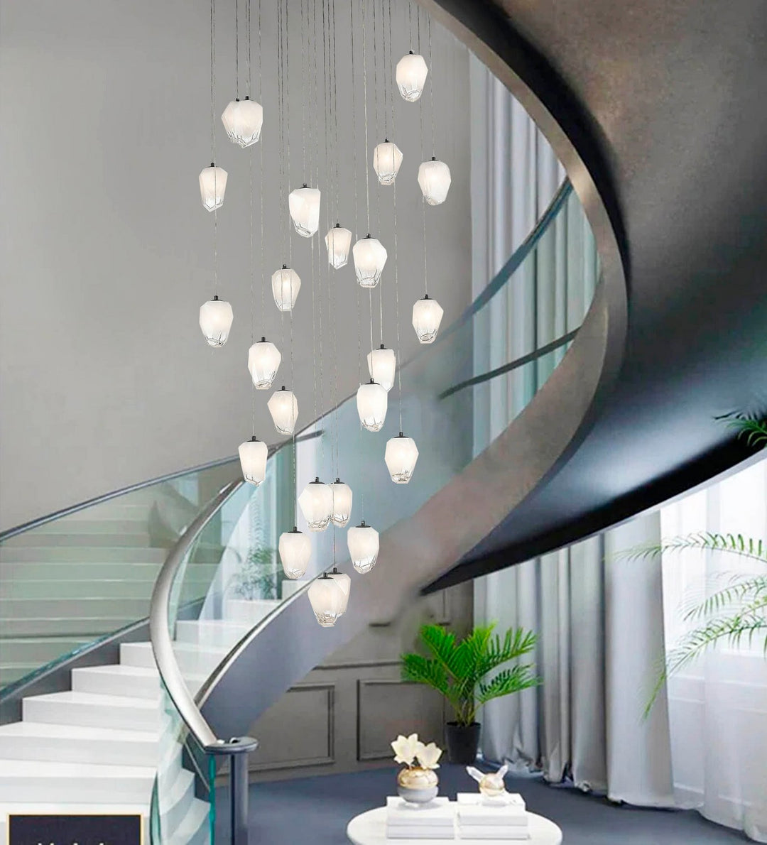 YS100C32BLK 24 Light Chandelier