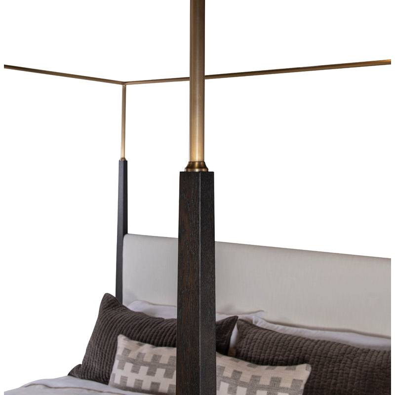 Metal Canopy Poster Bed - King (Mocha)