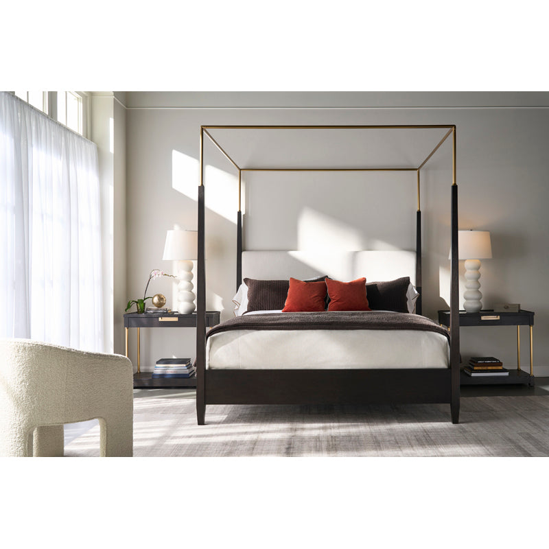 Metal Canopy Poster Bed - King (Mocha)