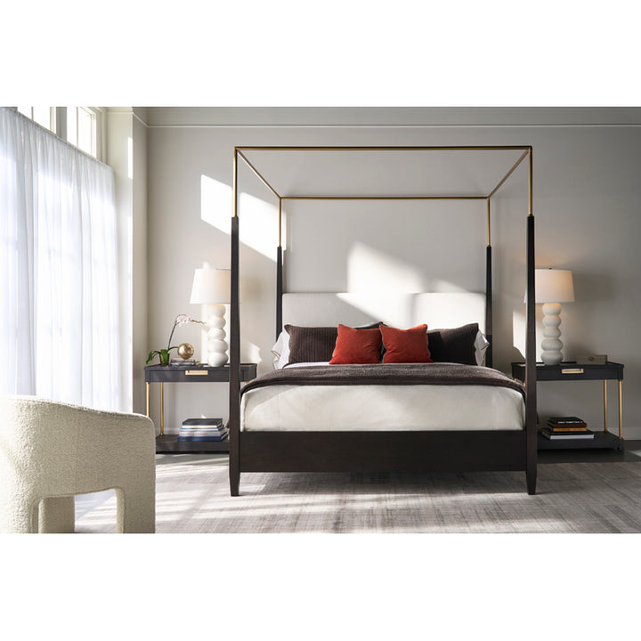 Metal Canopy Poster Bed - King (Mocha)