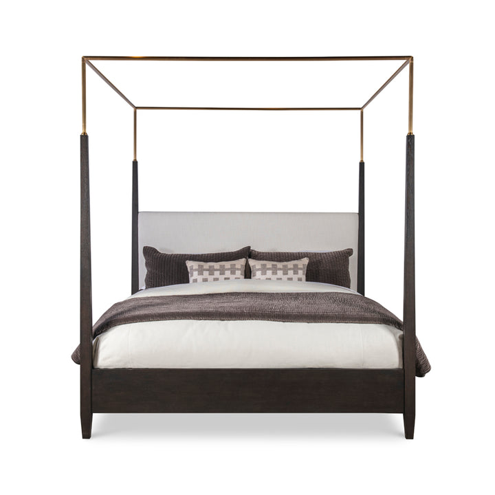 Metal Canopy Poster Bed - King (Mocha)
