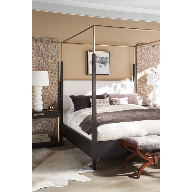 Metal Canopy Poster Bed - King (Mocha)