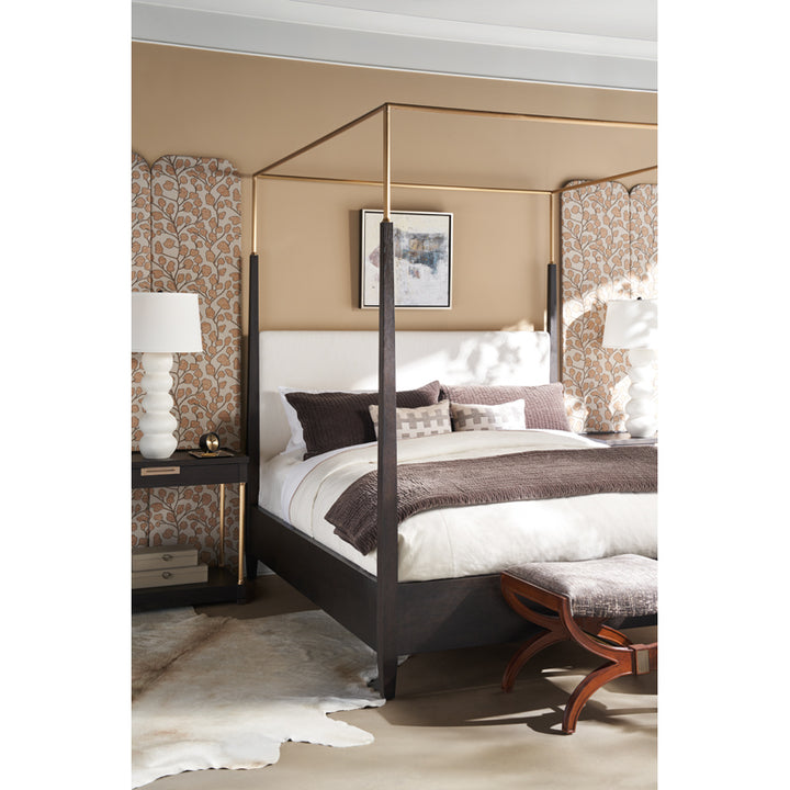 Metal Canopy Poster Bed - King (Mocha)