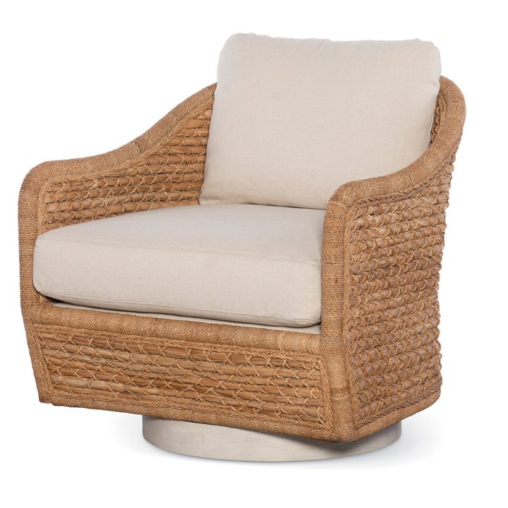 Pompano Swivel Lounge Chair-Natural/Flax